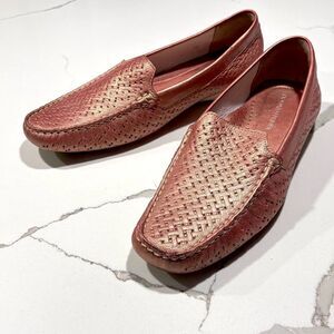 DONALD J. PLINER | Lula Pearlized Pink Slip on Leather Loafers